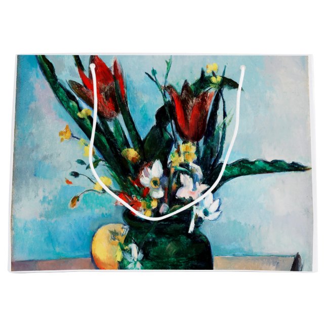 Die Vase von Tulips, Paul Cezanne Große Geschenktüte (Vorderseite)