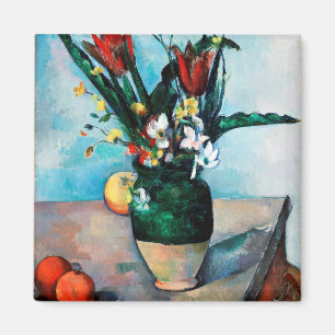 Die Vase von Tulips, Paul Cezanne Magnet