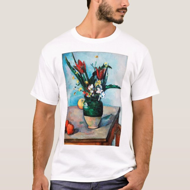 Die Vase von Tulips, Paul Cezanne T-Shirt (Vorderseite)