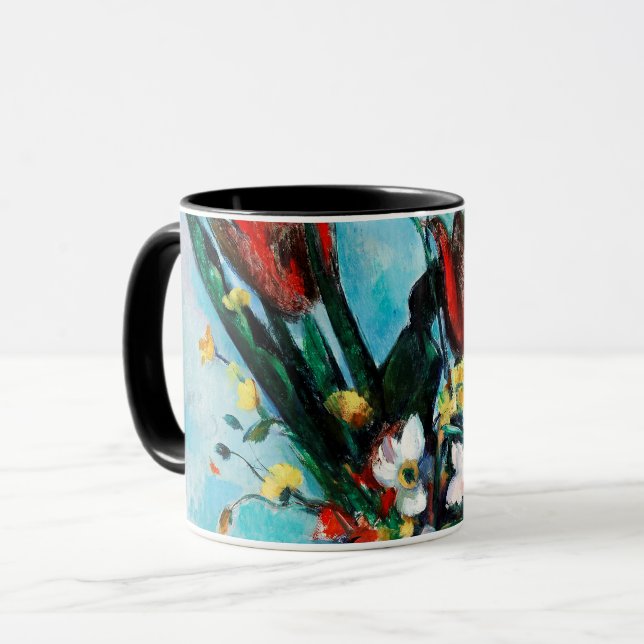 Die Vase von Tulips, Paul Cezanne Tasse (Vorderseite Links)