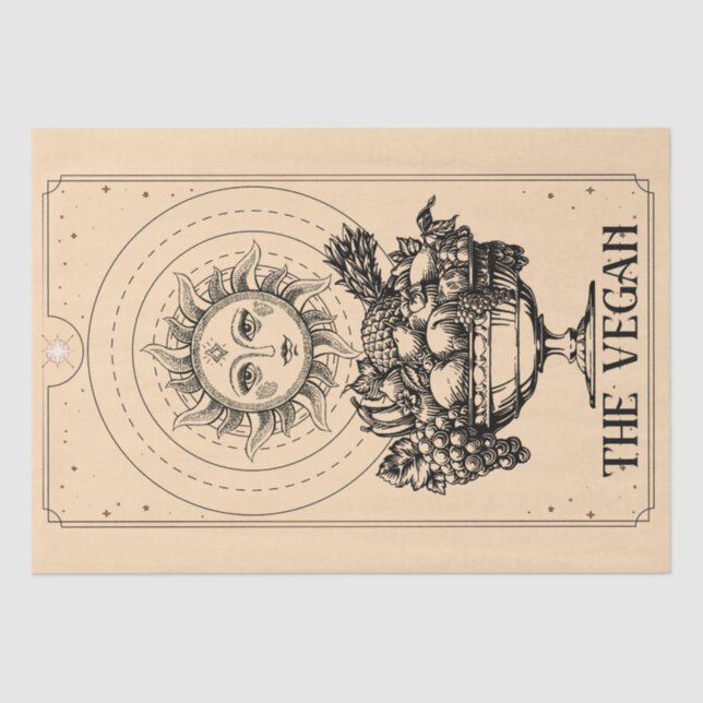 Die Veganen stilisierten, in die Sonne gegrabenen  Seidenpapier (Vorderseite)