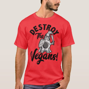 Die Veganer zerstören, das komische Vegetarier, de T-Shirt