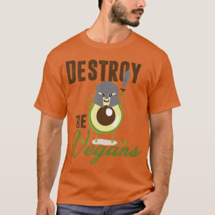 Die Veganer zerstören, das komische Vegetarier, de T-Shirt