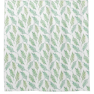 Die Vegetation verlasse Muster. Tropische Wasserpa Duschvorhang