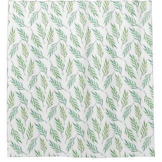 Die Vegetation verlasse Muster. Tropische Wasserpa Duschvorhang