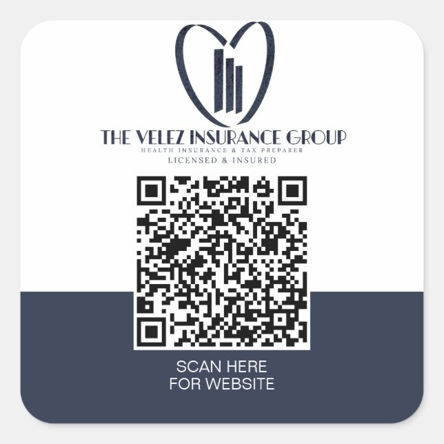 Die Velez Versicherungsgruppe Quadratischer Aufkleber (Vorderseite)