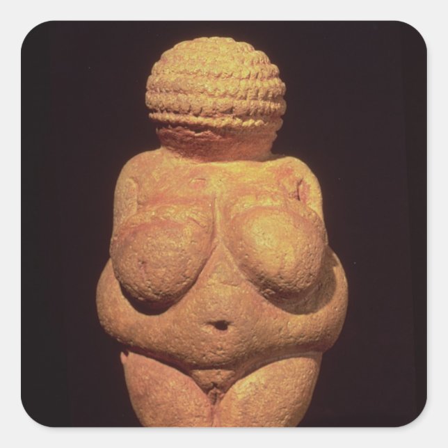 Die Venus von Willendorf, das Fruchtbarkeitssymbol Quadratischer Aufkleber (Vorderseite)
