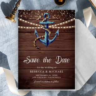 Die Verbindung der Blauen Ankerhochzeit der Kanone Save The Date