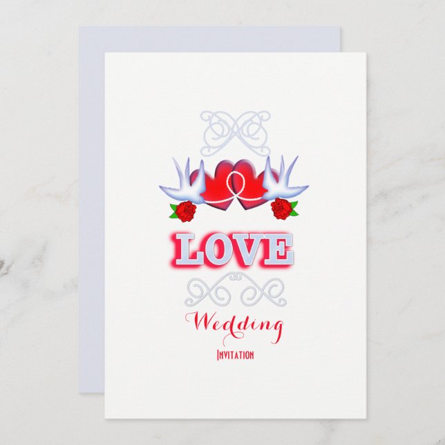 Die Verbindung der romantischen Hochzeit des Knote Einladung (Vorne/Hinten)