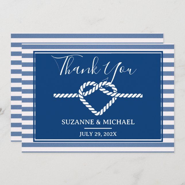 Die Verbindung der unbekannten nautischen Stripes- Dankeskarte (Vorne/Hinten)