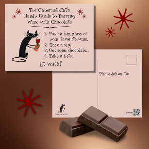 Die Verbindung von Wein und Schokolade Postkarte
