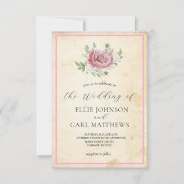 Die verblasste Rose Hochzeit Einladung