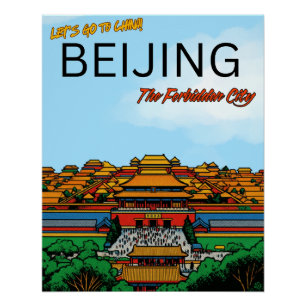 Die Verbotene Stadt Peking China Reise Poster