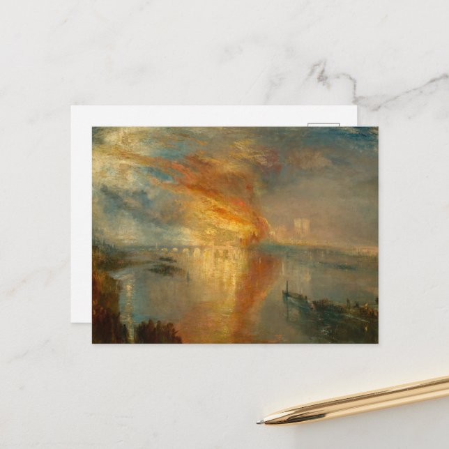 Die Verbrennung der Herren und Commons Postkarte (Vorderseite/Rückseite Beispiel)