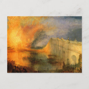 Die Verbrennung der Parlamentsgebäude durch Turner Postkarte