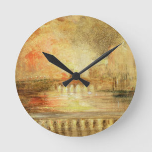 Die Verbrennung der Parlamentsgebäude, früher Runde Wanduhr