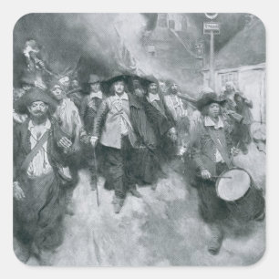 Die Verbrennung von Jamestown Quadratischer Aufkleber