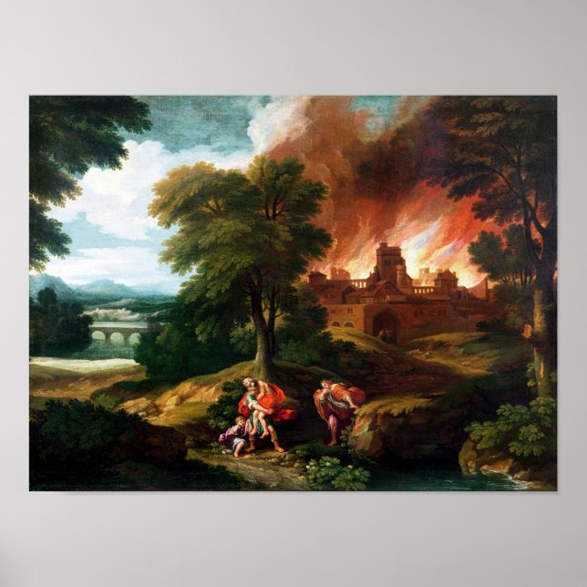 Die Verbrennung von Troja Poster (Vorne)