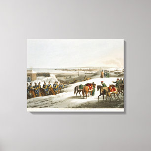 Die Verbündeten vor Dantzic im Winter, graviert Leinwanddruck