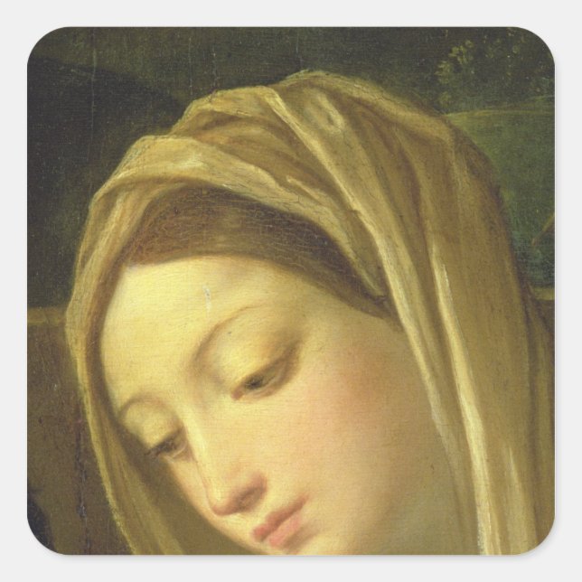 Die Verehrung der Hirten 2 Quadratischer Aufkleber (Vorderseite)