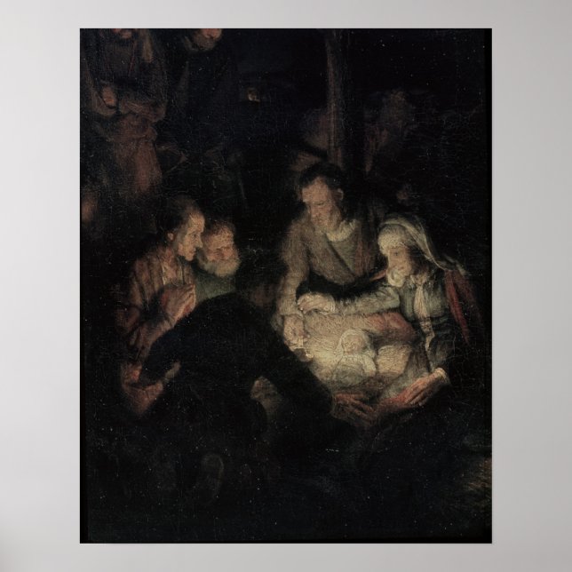 Die Verehrung der Hirten, Detail, 1646 Poster (Vorne)