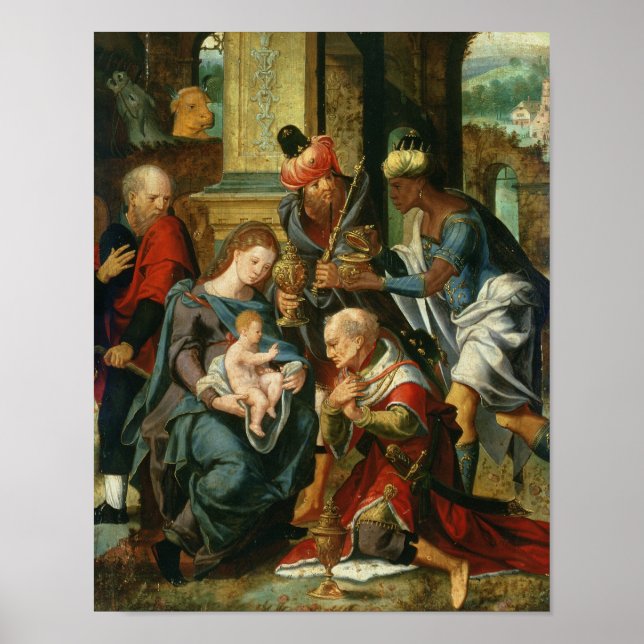 Die Verehrung der Magi, 1530 Poster (Vorne)