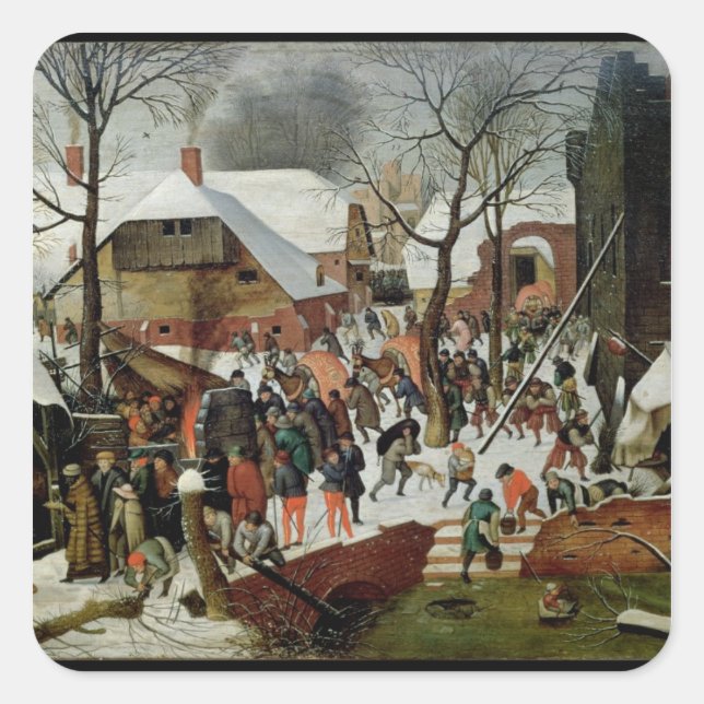 Die Verehrung der Magi Quadratischer Aufkleber (Vorderseite)