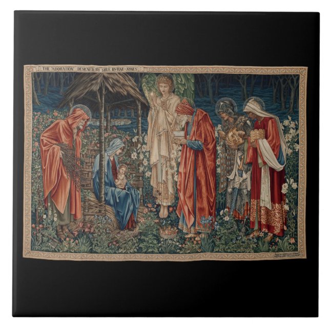 Die Verehrung der Magi (von Edward Burne-Jones) Fliese (Vorderseite)