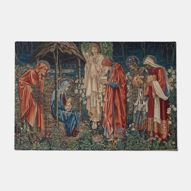 Die Verehrung der Magi (von Edward Burne-Jones) Fußmatte (Vorderseite)