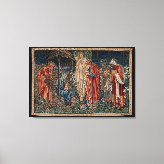 Die Verehrung der Magi (von Edward Burne-Jones) Leinwanddruck (Vorderseite)