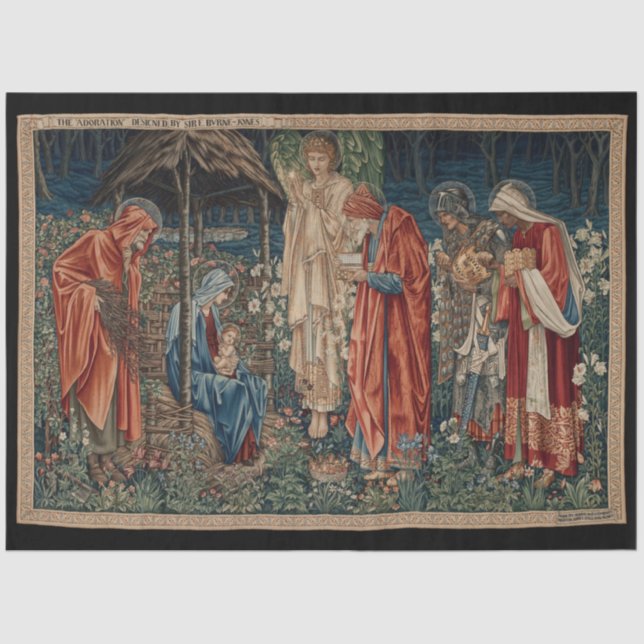 Die Verehrung der Magi (von Edward Burne-Jones) Seidenpapier (Vorderseite)