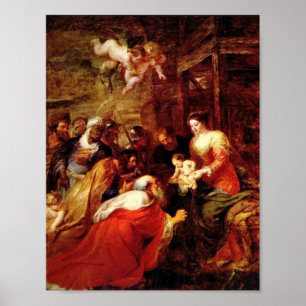 Die Verehrung der Vintagen Kunstdruckerei Magi Poster