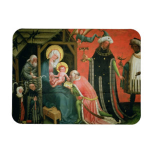 Die Verehrung der Weisen (Öl auf Platte) Magnet