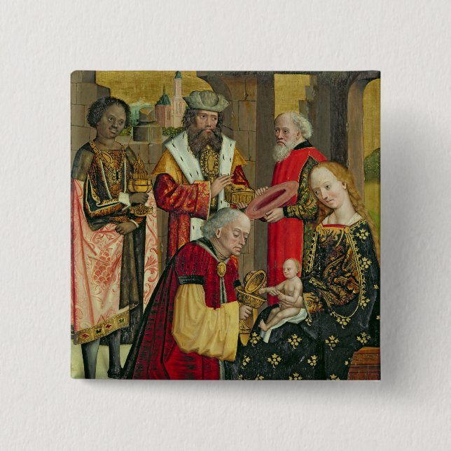Die Verehrung der Weisen, vom Hauben-Altar Button (Vorderseite)