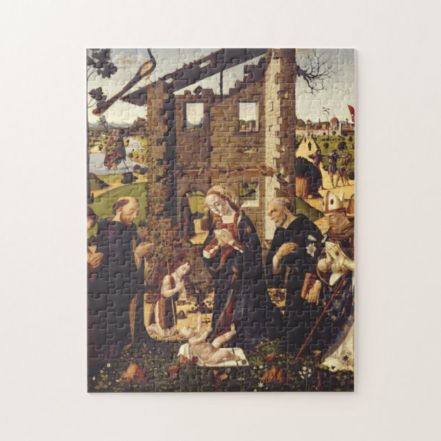 Die Verehrung des Kindes mit Heiligen und Spendern Puzzle (Vertikal)