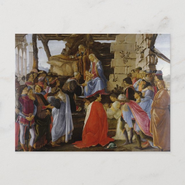 Die Verehrung des Magis durch Botticelli Postcard Postkarte (Vorderseite)