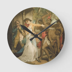 Die vereinbarende Familie angegriffen von den Runde Wanduhr
