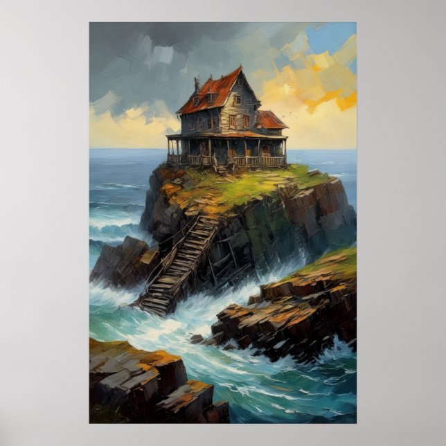 Die verfallenden Echos eines alten Holzhauses Poster (Vorne)