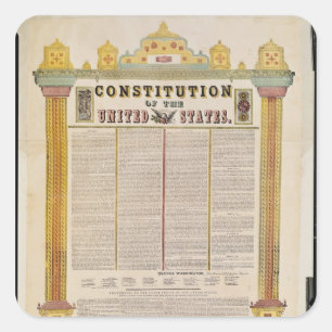 Die Verfassung der USA Quadratischer Aufkleber