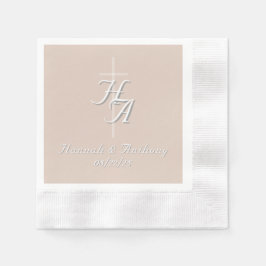 Die verfeinerte katholische hellrosa Hochzeit Serviette