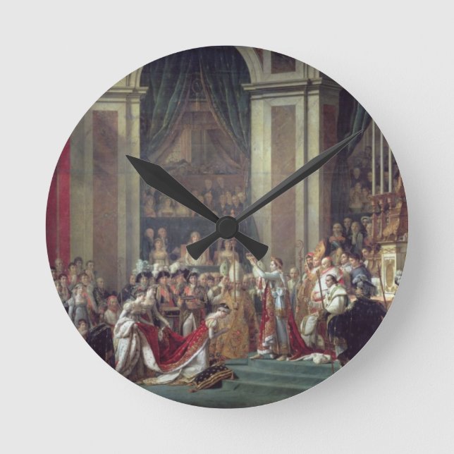 Die Verfolgung des Kaisers Napoleon Runde Wanduhr (Vorderseite)