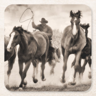 Die Verfolgung I Rechteckiger Pappuntersetzer