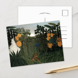 Die Vergangenheit des Löwen   Henri Rousseau Postkarte