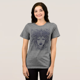 Die vergoldete Krone: Blue Ink Line Art Edition Tri-Blend Shirt