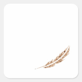 Die vergoldeten Feather-Aufkleber Quadratischer Aufkleber
