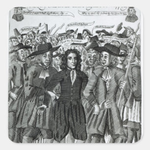 Die Verhaftung von Richter Jeffreys 1689 Quadratischer Aufkleber