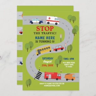 Die Verkehrs-Straße, die Krankenwagen-Polizei Einladung