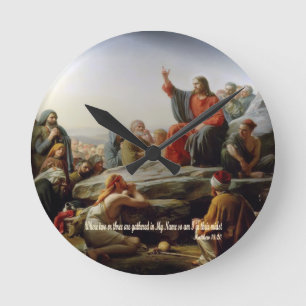 Die Verkündigung Matthew 18:20 Runde Wanduhr