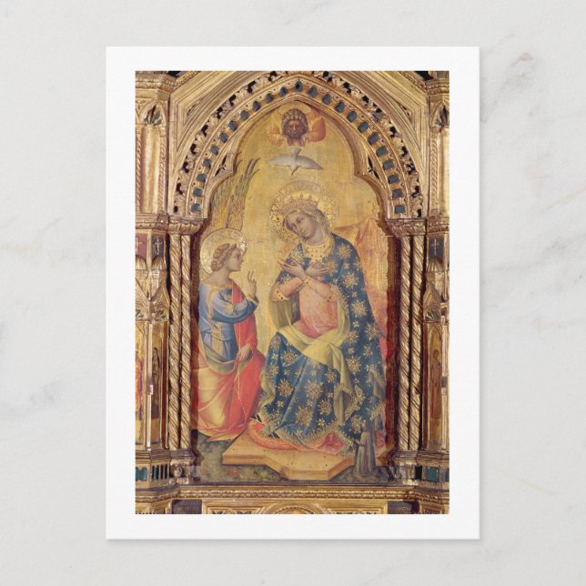 Die Verkündung (Teil des Polyptychs) (Öl auf Tafel Postkarte (Vorderseite)
