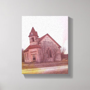 Die verlassene rosa Kirche Leinwanddruck